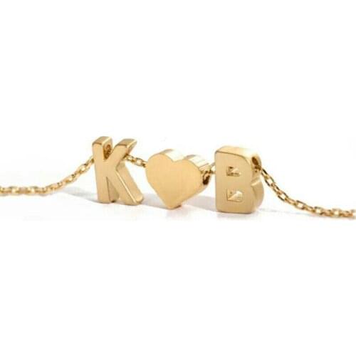 Heart Initial Pendants Necklaces Personalized Letters A To Z Necklace Name Jewelry For Women Men Girlfriend Lover Couple Gifts