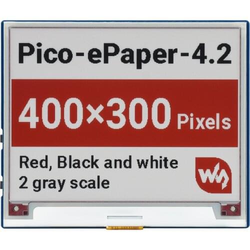 4.2inch Pico expansion board Type B,For Raspberry Pi Pico, 400×300, Red / Black / White, SPI,Ideal for price tags/shelf labels