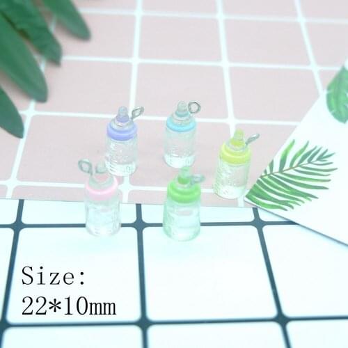 Kawaii Milk bottle Charms Pendants for DIY decoration bracelets necklace earring key chain Jewelry Making