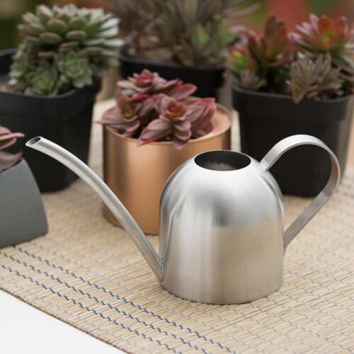 Long Mouth Stainless Steel Watering Can Great For Watering Home Balcony, Office