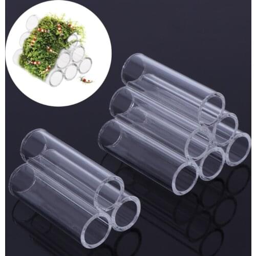 Fish Tank Shelter 3/6 Tube Aquarium Pipe Shrimp Cave Hide Breeding Acrylic Decor Drop Ship