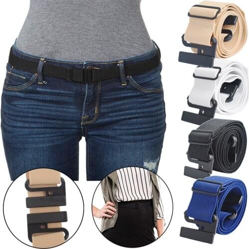 Belts For Women Adjustable Stretch Elastic Belt No Show Flat Buckle Non-Slip Back Waist Belt For Jeans ceinture femme pasek#L12