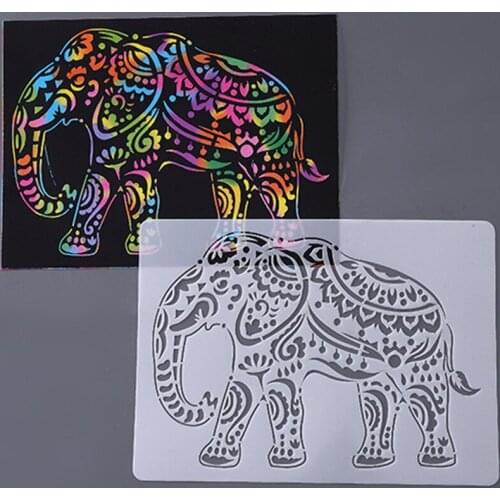 Animal Painting Template Kids Scratch Painting Stencils DIY Animal Album Hollow Out Ruler Hand-painted Coloring Books Kids
