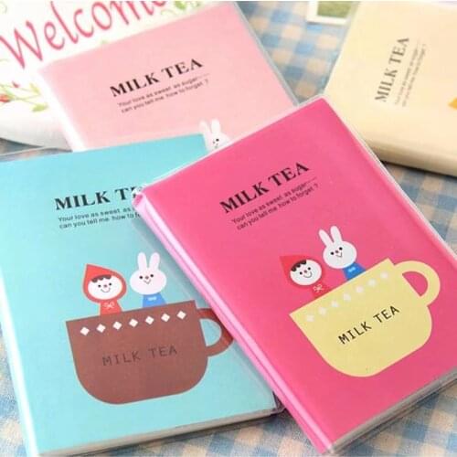 Cute and portable small book plastic sleeve diary prize student learning stationery milk tea pocket notebook portable notebook