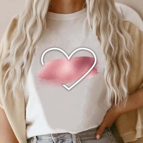 Love Heart Fashion 2021 Women Print Graphic Fall T-shirt Short Sleeve Tee T Shirt Female Cartoon Top 90s Ladies Clothing