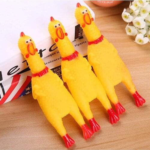 Chewing Toy Screaming Chicken Party Favour Pet Dog Toy Squeeze Squeaking Screaming Funny Toy Dogs Safe Rubber Molar