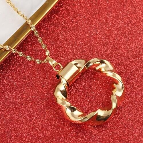 Dubai Gold Ethiopian Pendant Necklace African Gold Color Jewellery for Israel Sudan Arab Middle East Women