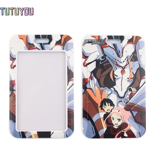 1pc PC2531 Creative Anime Lanyard Credit Card ID Holder Bag Student Women Travel Bank Bus Business Card Cover Badge