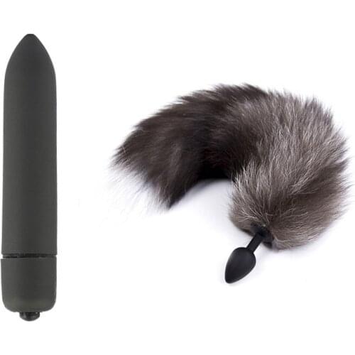 10 Frequency Vibrating Sex Tail Anal Plug Prostate Massage Bullet Vibrator Erotic Butt Plug Adult Sex Products for Woman Man Gay