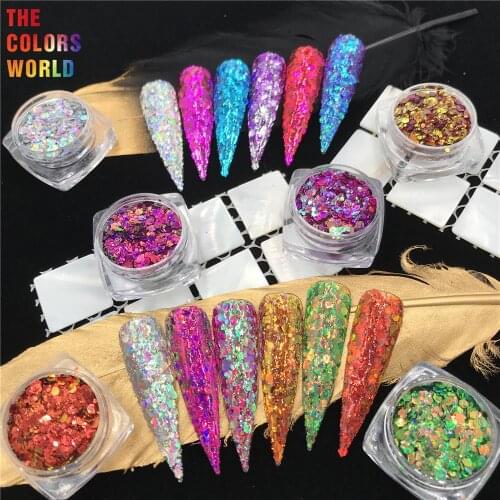 TCT-603 Chameleon Holographic Holo Color Shift Nails Glitter Nail Art Decoration Manicure uñas Tumblers DIY Festival Accessories