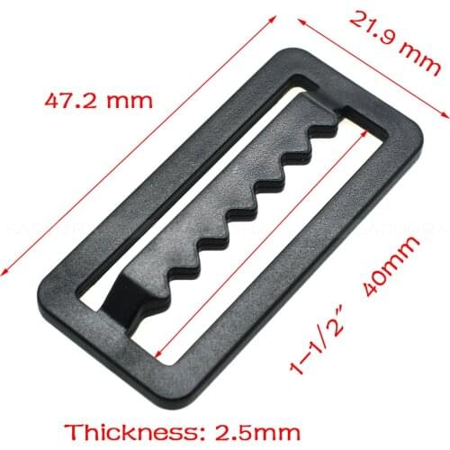 50pcs/pack 40mm Webbing Plastic Adjust Tri-Glide Slider Buckle Hardware for Outdoor Backpack Apparel Webbing Straps