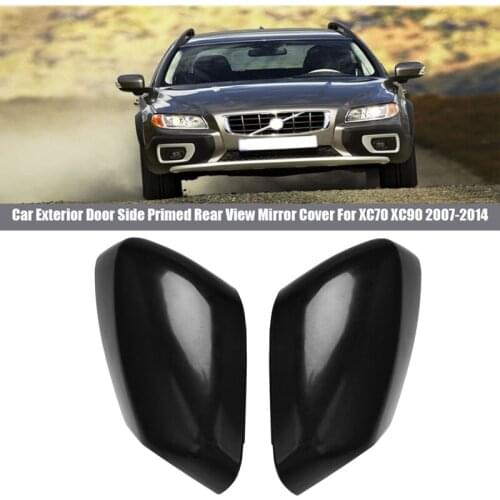 Car L & R Exterior Door Side Primed Rear View Mirror Cover for VOLVO XC70 XC90 2007-2014