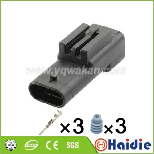 Free shipping 2sets 3pin auto male of 805-121-523 805121523 plastic connector plug auto waterproof cable connector