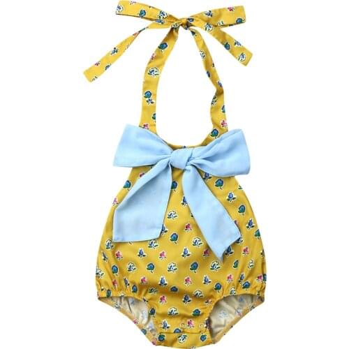 Baby Bodysuit Newborn Baby Girls Floral Print Sleeveless Bodysuit Outfits Clothes Sunsuit Playsuit