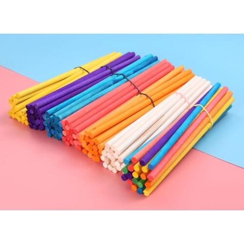 Dophee 20pcs colorful Wooden Dowel Rods Unfinished Hardwood Round Dowel Sticks, Crafts, DIY Projects 150*5mm