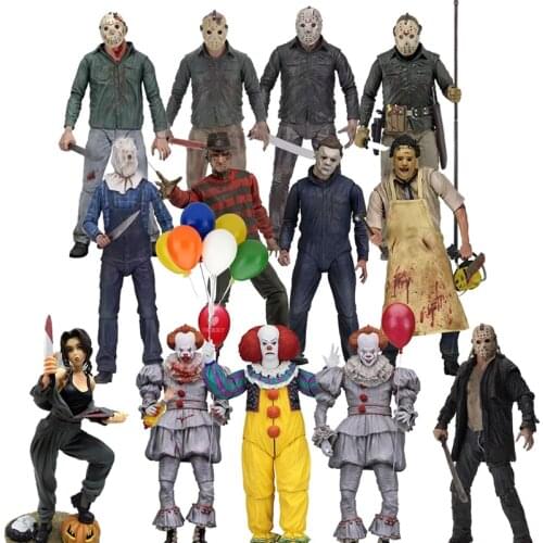 NECA Leatherface 3D Jason Chainsaw Ultimate John Carpenters Michael Myers Freddy Krueger Joker Action Figure Model Toys