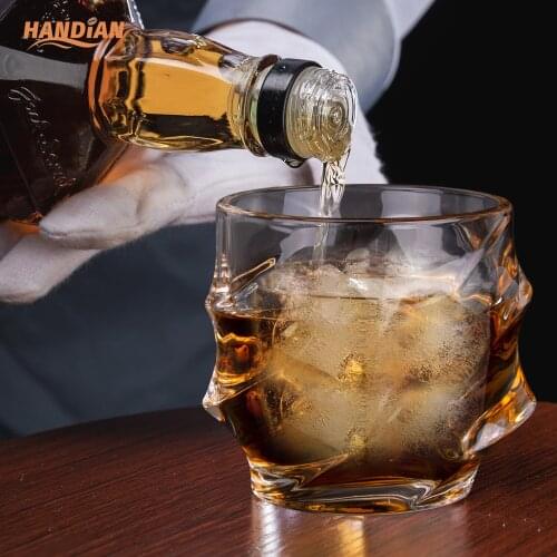 Free shipping Crystal glass foreign wine glass Brandy spirit glass family creative whisky glass set double wall glass cup