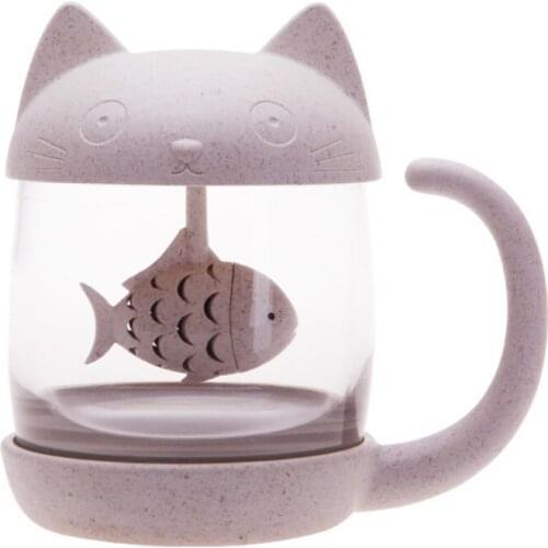 And monkey Glass Cup Tea Mug with Fish Tea Infuser Strainer Filter, Perfect
