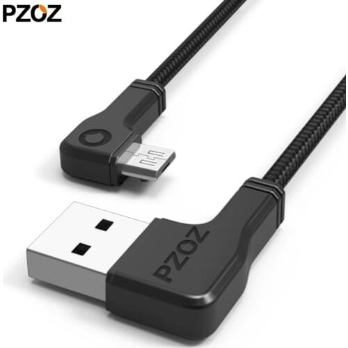 PZOZ micro usb cable 90 Degree usb fast charger nylon cord microusb charging Data Sync Cabel for Samsung xiaomi redmi note 5 pro