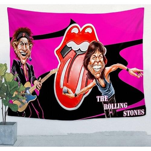 Classic Rock Band Icon Music Flag Banner Cloth Art Retro Poster Tapestry Wall Sticker Hanging Painting Bar Cafe Home Decor