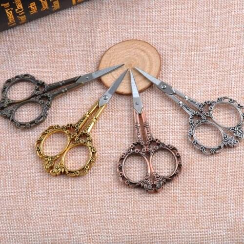 Hot ZAKKA Vintage Floral Pattern Scissors 4Colors Blossom Tailor Scissor Antique Sewing Scissors for Fabric Tool CP0703