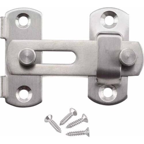 Stainless Steel Matte Black Door Latch Locks,Bifold Slide Gate Latch Lock,Safety Door Bolt Latch Lock 4 X Screws Home Hardware