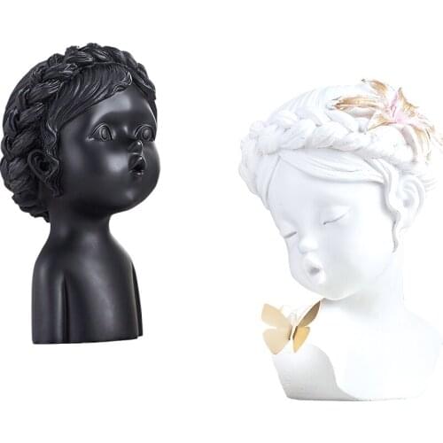 Angel Cute Girl Ornaments Home Desktop Resin Decoration Cute Kissing Baby with Butterfly Love and Lucky Best Gift X1751