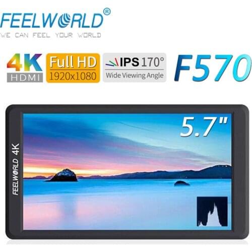 Feelworld F570 5.7" IPS Full HD 1920x1080 On-camera Field Monitor with HDMI Input Output for Stablizer Gimbal Aluminum