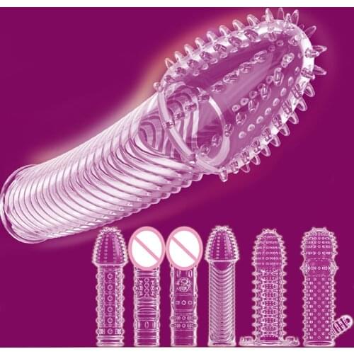 Men Delay Nozzle on Penis Dick Extensions Penis Sleeve G Spot Dildo Sex Toys for Adult Men Delay Massager Cock Ring Cover
