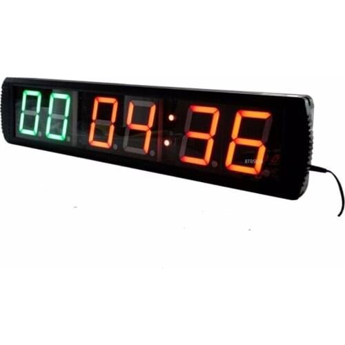 4'' Character High LED Wall Clock Countdown Count Up Time For GYM Home Garage Crossfit Workout Fitness