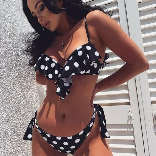 New Sexy Pink Flower Knotted Bikini Female Swimsuit Women Swimwear Two-pieces Bikini set Bather Bathing Suit Swim Lady