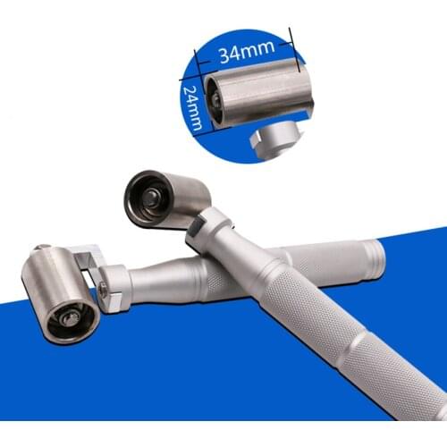 Hand Stainless Steel Wallpaper Seam Roller Flat Pressure Roller Wallpaper Apply Home Decoration Seamed DIY Tool 34x24mm