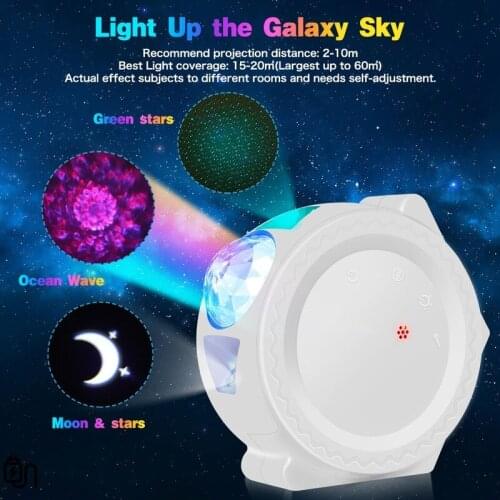Star Sky Projector Night Light Projection 6 Colors Ocean Waving Lights LED 360 Degree Rotation Night Lighting Lamp for Kids Gift