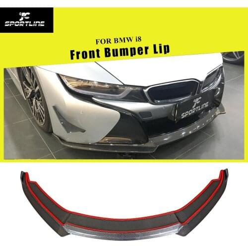 Carbon Fiber Front Bumper Splitters For BMW i8 2014 - 2018 Carbon Fiber Front Bumper Guard Lip Spoiler Splitters Apron