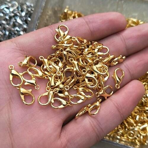 Zinc Alloy Lobster Silver Heart Bracelet Clasp for Key Metal Button Connection Buckle DIY Jewelry Accessories 100 Pieces 1 Pack