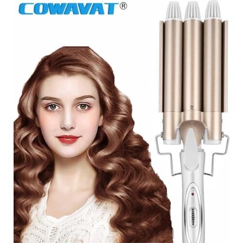 New 3 Barrel Curling Iron Wand 22mm Hair Curling Irons 32mm Hair Crimper Ceramic Triple Barrel Hair Curler Waving Flat Iron 2020