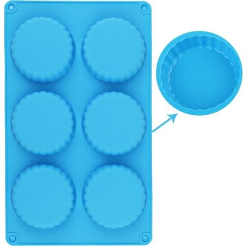 Silicone cake Mold Round shape Baking Pan Cake Pizza Soap 6 Holes Jello Soap Mold Bread Cake Bakeware Tool Muffin Cupcake Mold