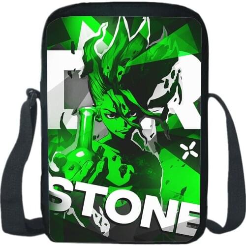 Anime Dr Stone Shoulder Bag Fashion Cartoon Anime Cosplay Messenger Bag Men CrossBody Rucksack Boy Girl Sling Knapsack Gift