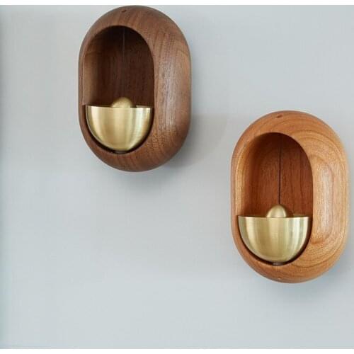 Wind Chimes Magnetic Door Style Solid Wood Brass Creative Japanese Refrigerator Doorbell Home Decoration Bells