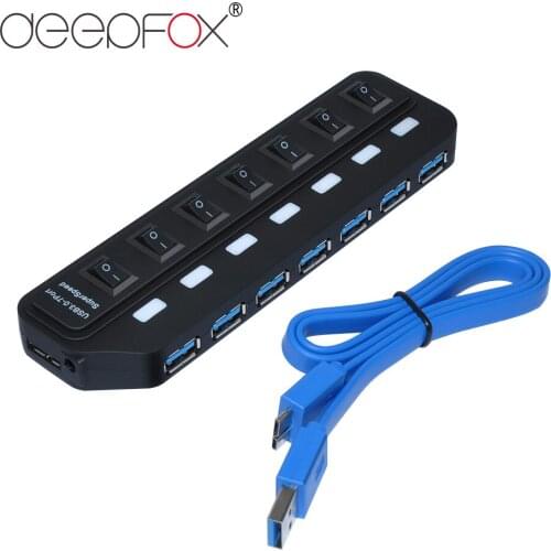 DeepFox USB 3.0 HUB Fast Speed 5Gbps Usb HUB USB Splitter With On/Off Switch Hub For Laptop Notebook