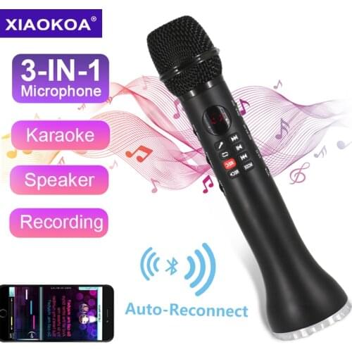 Professional 3 in1 Karaoke Recording Wireless Speaker Microphone with Bluetooth for Phone For Ipad Condenser Microphone XIAOKOA