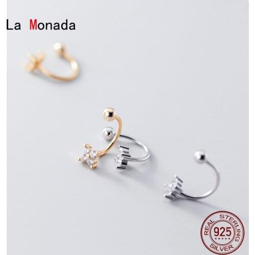 La Monada Stud Earrings For Women 925 Sterling Round Woman Earring Beautiful Flower Hook Silver 925 Earring Jewelry Female Nut