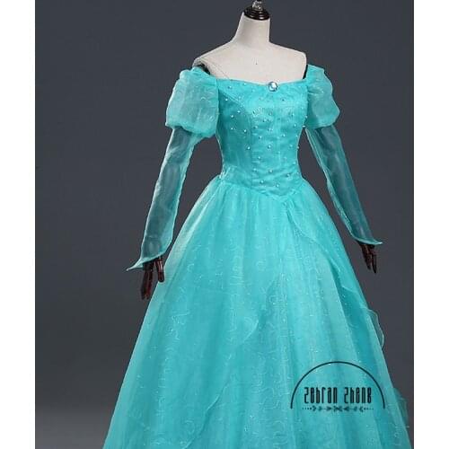 Custom Made Ariel Princess Fashion Dress Cosplay Costume For Women Halloween Party