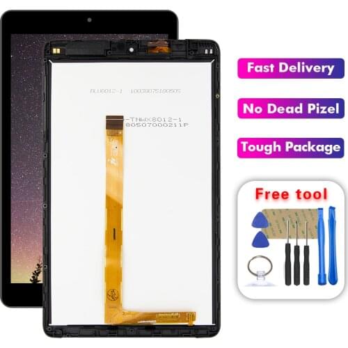 For Alcatel 3T 8.0 2018 9027W 9027 LCD Display Touch Screen Digitizer Glass Sensor Assembly + Frame