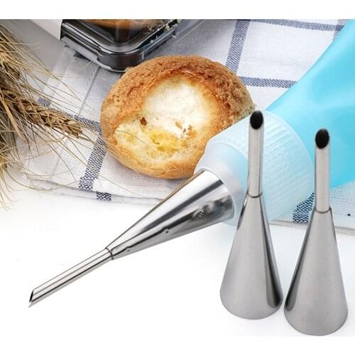 1/2/3PCS Stainless Steel Cake Tips Pastry Cream Butter Piping Bag Nozzles for Puff Decorating Tip Sets Baking DIY Kitchen Tool