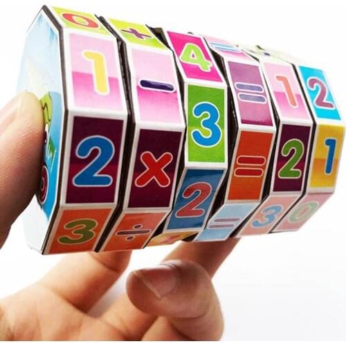 1Pcs Cylindrical Rotating Digital Magic Cube Children Intellctual Development Math Education Magic Cubic Game Toys Nice Gift