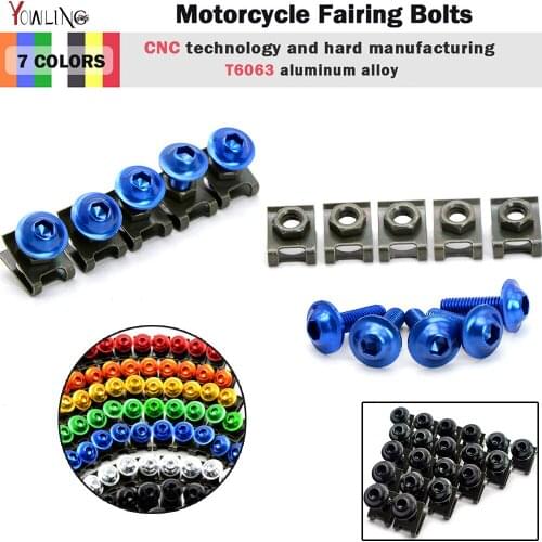 10pcs 6mm CNC Motorcycle Fairing body work Bolts Screws For ducati monster 1100 620 696 796 yamaha fz16 2012-2013