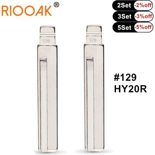 10pcs/lot #129 lishi HY20R Metal Blank Uncut Flip KD VVDI Remote Key Blade for Hyundai Santa Fe Veloster Auto Replacement
