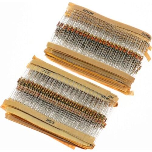 1500pcs/75 specifications/20pcs of each 1/4W carbon film resistor package