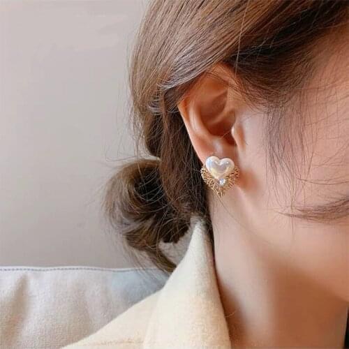 2020 New Womens Earrings Delicate Heart Earrings for Women Bijoux Korean boucle Girl Gifts Jewelry Wholesale